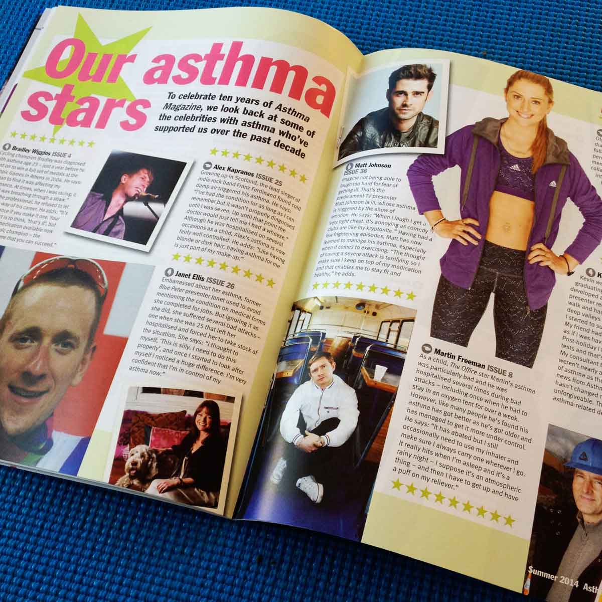 Asthma UK members' magazine layouts designed by Ideology design and marketing