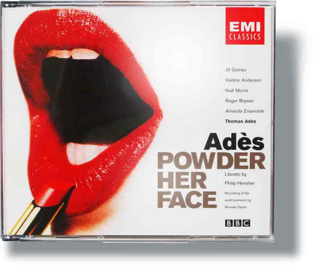 Thomas Ades Powder Her Face opera CD cover designed by ideology.uk.com