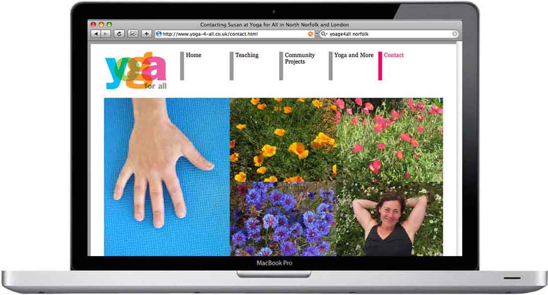 Yoga for all website designed by ideology.uk.com