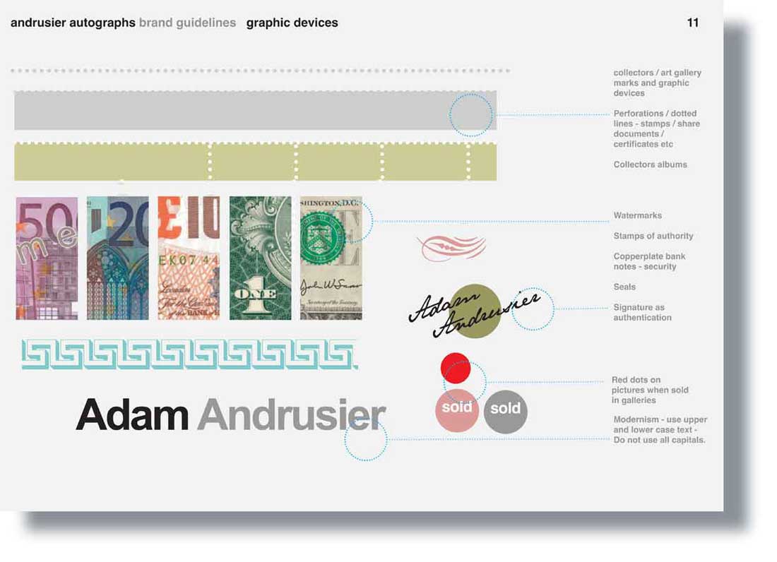 andrusier autographs brand guidelines designed by ideology.uk.com