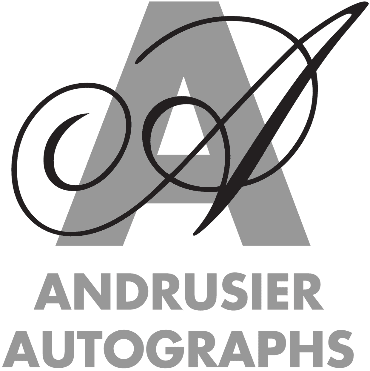 Andrusier Autographs logo designed by ideology.uk.com
