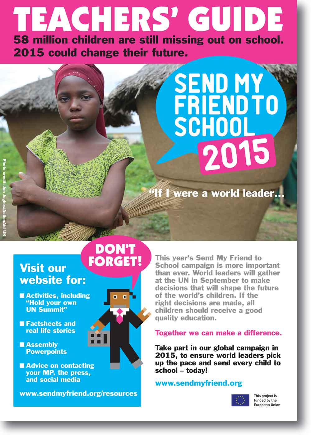 send my friend to school campaign teacher's guide designed by ideology.uk.com