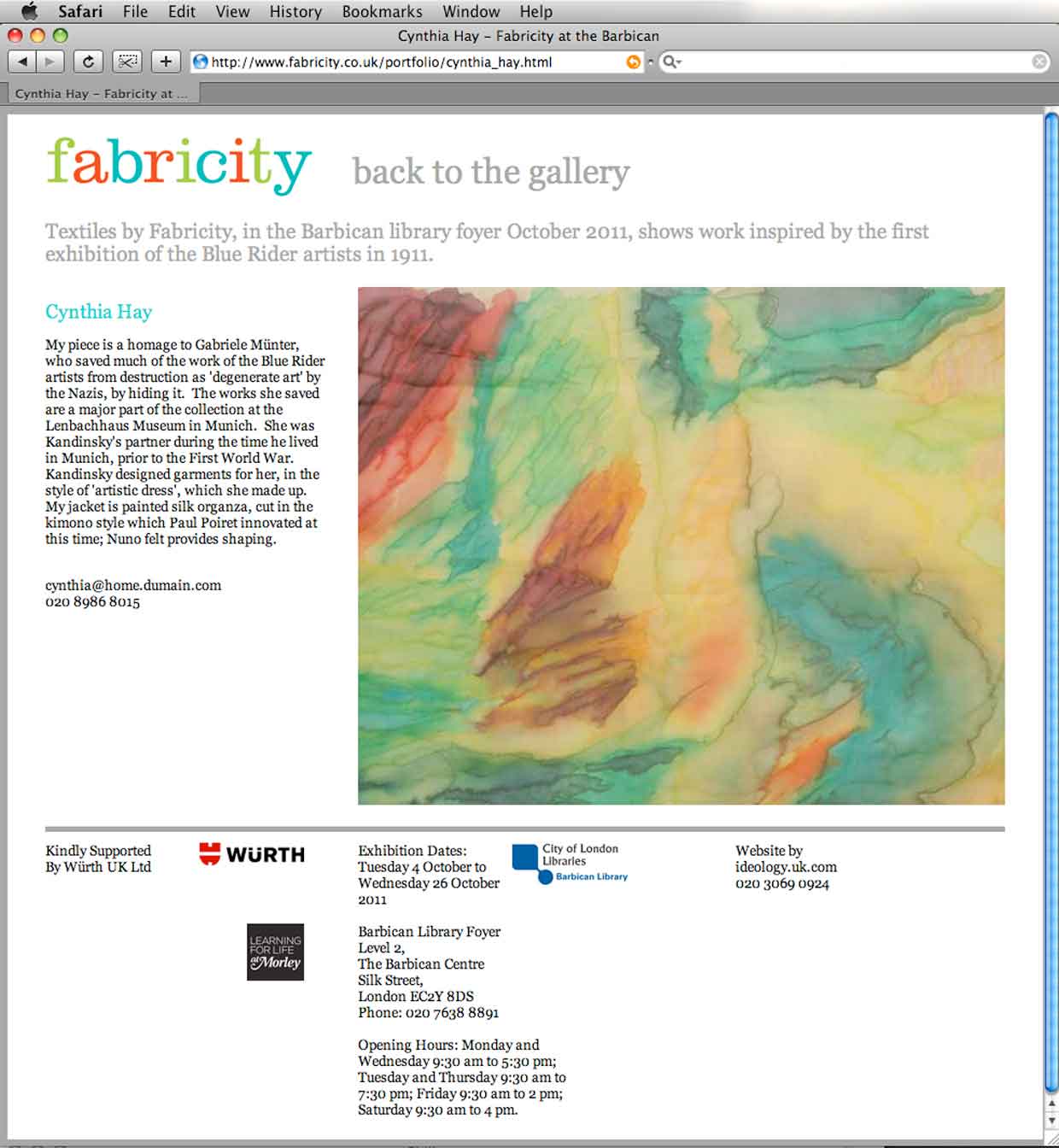 Fabricity website portfolio page designed by ideology.uk.com